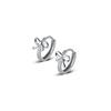 Brincos de Laço Nalan Prata 925 para Mulheres Estilo Coreano Doce Brincos de Diamante Brincos Joias de Orelha Elegantes M00603