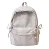 Mochila Casual Estilo Coreano de Color Contrastante Nueva Ligera Versátil Moderna Mochila para Campus Bordado de Lazo Bolso Escolar para Estudiantes