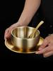 Juego de Vajilla para Barbacoa de Acero Inoxidable 304 estilo Coreano Palillos Dorados Cuchara Vaso para Agua Plato para Sabor Tazón para Arroz Plato para Huesos Plato para Salsas