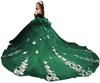 Vestido de Noiva de Renda Off-shoulder com Cauda Vestido de Festa de Aniversário Cerimônia Adulto Vestido de Princesa Vestido Floral Tridimensional