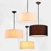 Lustre Escandinavo Moderno Minimalista de Tecido para Restaurante Lâmpada de Sala de Estar Quarto Estudo Tecido de Linho Redondo Lustre de Cabeça Única