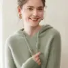 Suéter de Cachemira con Capucha Nuevo Otoño e Invierno Sudadera para Mujer Jersey Holgado Punto de Lingote Raglán Manga Larga Ropa Interior Sudadera de Punto