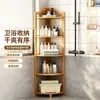 Estante de esquina para baño de bambú, estante de almacenamiento triangular de pie, estante de almacenamiento multicapa, estante de almacenamiento de esquina para baño