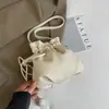Bolso cubo de moda con cordón, bolso de mano simple, bolso de hombro cruzado de aspecto elegante, bolso de gran capacidad para el día a día