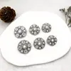 Botones metálicos de circón con forma de diamante redondo, lujosos botones de cristal para cheongsam de mujer, camisa, cárdigan, estilo Chanel, chapados en cobre
