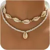 Amazon Moda Transfronteriza Estilo Vacacional Collar Estrella de Mar Caracola Cadena para Clavícula Playa Casual Versátil Joyería para Mujer