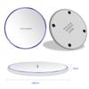 Carregador sem fio de mesa inteligente QI 10W carregador redondo de metal carregador sem fio transmissor de carga rápida 15W