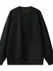 Moletom de gola redonda com mangas compridas para outono para homens, top desconstruído, jaqueta, camiseta, cor sólida, caimento solto, estilo americano, marca da moda, peso pesado