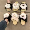 Lindas Pantuflas de Peluche de Conejo para Mujer, Otoño e Invierno, Suela Gruesa Antideslizante, para Exteriores, Slip-On, Pantuflas Cálidas de Algodón, Modelo Nuevo