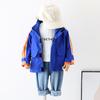 Ropa para Niños al por Mayor Estilo Coreano Chaqueta con Cierre para Niños Azul Bebé Manga con Parche Cierre con Cinta Camisa para Niños Top para Niños