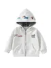 Sudadera con cremallera para niños, estilo nuevo de primavera y otoño, cárdigan con capucha para niños, conjunto casual de primavera para niñas, top para salidas de bebé