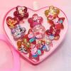 Novo anel infantil de desenho animado para meninas, joias de princesa, cristal, gema, diamante, meninas