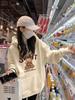 Sudadera de Albaricoque para Mujer Primavera y Otoño 2025 Nueva Popular Deportiva Casual Holgada Pequeña Tallas Grandes Forrada de Polar Ropa de Mujer Exportación