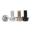 Juego de Tornillos Redondos de Acero Inoxidable 304 de Tres Piezas Color Zinc Negro Niquelado Zinc Cruz Redonda Arandela Juego M3-M4