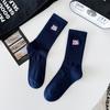 Meias Cityboy para Homens e Mulheres Estilo Coreano Ins Tendência High Street Bordado Americano de Letras Respiráveis Sem Costura Esportivas Meia de Cano Médio para Homens