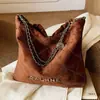 Bolso de Cadena Estilo Tweed Gran Capacidad Retro de Gama Alta Bolso Maillard Otoño e Invierno Nuevo Bolso de Hombro para Mujer