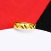Anillo de Oro Simulado, Anillo de Oro de Imitación Chapado en Oro Cobre, Anillo Abierto para Boda de Mujer, Anillo Ajustable con Diseño de Cielo Estrellado y Corazón