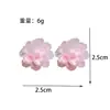 Pendientes de Flor Rosa Dulce para Mujer, Pendientes de Diseño de Nicho, Nuevo Estilo Popular, Pendientes de Temperamento Dulce y de Hada