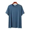 Nova camiseta modal masculina de manga curta, fina para o verão, roupa de casa, camiseta casual versátil, absorvente de suor, respirável, gola redonda