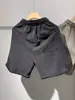 Marca Moderna de Rua Shorts de Algodão Lavado Retro com Borda Desfiada para Homens e Mulheres Verão Hip-Hop Solto Casual Reta Calça de Cinco Pontos Moderna