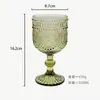 Copa de Vino de Vidrio de Color en Relieve, Vaso para Jugos, Copa de Vino, Copa de Cáliz, Copa de Vino Engrosada, Copa de Champaña, Lujo Ligero Retro