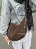Bolso Casual de Gran Capacidad para la Axila para Mujer 2025 Nuevo Estilo Simple Retro de Gamuza Tipo Bollo Versátil Bolso de Hombro Cruzado