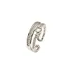 Nuevo y exquisito anillo microincrustado, chapado en cobre con oro real, anillo abierto para mujer, anillo de joyería fina versátil de nicho estilo ins