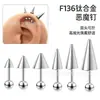 Aleación de Titanio F136 Rosca Interna Cono Puntiagudo Clavo Diablo Clavo Diente de Tigre Clavo de Oreja Clavo de Labio Joyería para Perforación Personalizada de Moda para Hombres y Mujeres