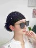 Chapéu Branco para Cobrir Cabelos para Mulheres 2025 Novo Estilo Chapéu Turbante Chapéu de Renda Respirável Malha Lenço de Cabeça Chapéu Artístico Retrô