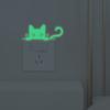 Nueva pegatina YG55 con forma de corazón, luminosa, con diseño de gato, para interruptor de tres colores, para decoración de pared del hogar, autoadhesiva.
