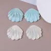 Serie Oceáno de Verano Parche de Resina Azul Semitransparente con Lentejuelas y Brillo Forma de Abanico Accesorios para Flores de Zapato DIY Joyería Venta al por Mayor
