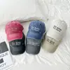 Gorra de Béisbol Desgastada Bordada Estilo Coreano con Bordado Original de Letras Multilinea, Gorra Visera Solar para Mujer, Versátil para Viajar al Trabajo