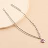 Collar de mujer con degradado morado, dulce y fresco, cadena de clavícula, collar de mujer, collar pequeño de lujo con luz de celebridad de Internet.
