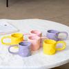 Caneca de cerâmica criativa simples home office copo de cerâmica de grande capacidade Amazon comércio exterior grande alça xícara de café