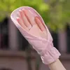 Guantes de Protección Solar para Mujer, Específicamente para Conducir en Verano, Estilo Delgado y Corto, Adecuados para Montar Bicicletas Eléctricas, Parasol, Seda de Hielo, Sin Dedos, Cubren el Dorso de la Mano, Prevenir Quemaduras Solares
