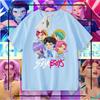Kpop Demon Slayer Grupo de Meninas Camiseta de Manga Curta de Algodão Verão Roupa Infantil Conjunto para Meninos Crianças Maiores Estilo de Rua Top