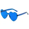 Gafas de Sol Europeas y Americanas de Amor Transfronterizo de Colores Dulces para Hombres y Mujeres, Gafas de Sol de Corazón de Melocotón, Gafas de Una Pieza Sin Montura en Forma de Corazón Transfronterizas