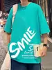 Nova Camiseta Estampada de Manga Curta Estilo Americano para Homens Verão 2026, Roupa Tendência para Casal, Camiseta Solta Hip-Hop High Street