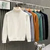 Suéter de punto de cuello alto nuevo para hombre y mujer, temporada Primavera Otoño 2026, marca de moda, holgado, cálido, tejido grueso, capa base de punto, prenda exterior