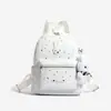 Mochila Estilo Coreano 2026 com Estampa de Estrela e Coelho Cartoon, Lancheira Escolar Fofa para Estudantes, Grande Capacidade, Mochila Versátil para Mulheres