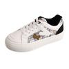 Tênis Azuis Versáteis Estilo Retrô Feminino Verão Sola Grossa Respirável Sapatos Brancos Casuais Sapatos Pão Tênis de Lona para Mulheres