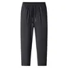 Calça esportiva seis-prova transfronteiriça, modelo novo, para jovens homens, quente, à prova de vento, à prova d'água, forrada com fleece, calça comprida para outono e inverno, preta, casual