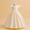 Vestido de princesa europeu e americano vestido de menina vestido de menina apresentadora passarela aniversário vestido ocidental transfronteiriço vestido longo infantil