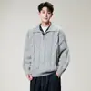 Suéter casual de punto trenzado de color liso con media cremallera, nueva colección otoño/invierno 2026 para hombre, top de punto trenzado de corte holgado para hombre