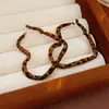 Pendientes de Aro Redondos con Forma de Corazón, Estampado de Leopardo, Aguja de Plata, Pendientes Melard Vintage, Estilo de Gama Alta de Nicho, Accesorios para Orejas Únicos y Exagerados