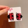 Pinza para el pelo de gato de doble cara con flocado para niños, Accesorios para el pelo con texto rojo de angora de princesa para niñas, Pinza lateral para el pelo de niña pequeña