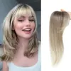 Peluca 360 grados Bloque de Reemplazo Capilar 3D Cabello Natural Esponjoso Pinza para el Cabello Pieza de Extensión de Cabello con Flequillo Bloque de Reemplazo de Pinza para el Cabello de Mujer.