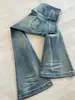 Calça Jeans Flare de Cor Clara com Bigodes para Mulheres, Versátil para o Verão, Adequada para Tamanhos Petite de 150cm, Design Emagrecedor com Corte Flare