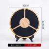 Olla Caliente de Res de Chaozhou Plato de Carne de Res Cortada Fresca Plato Largo con Forma de Barco Hecho de Material de Melamina con Patrón de Madera Imitación para Olla Caliente Estilo Montaña