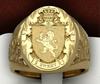 Anillo de León con Corona Anillo con Insignia de Escudo de Moda Anillo de Sello Real de Aleación de Zinc Anillo para Hombre Anillo con Baño de Lujo Ligero